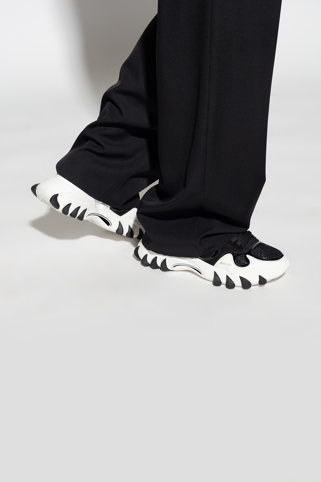 Shop Balmain B-east Trainer In Leather, Suede And Mesh In Black
