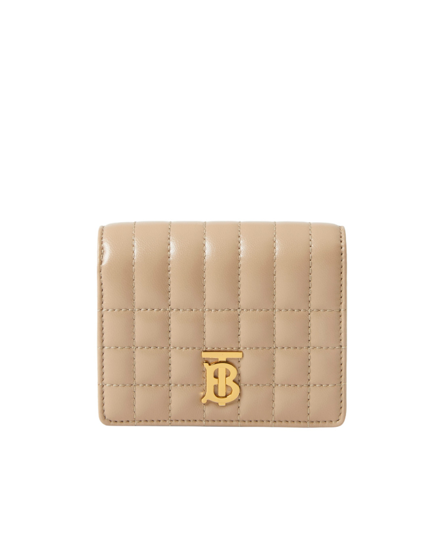 Burberry Small Quilted Leather Folding Wallet In Nude