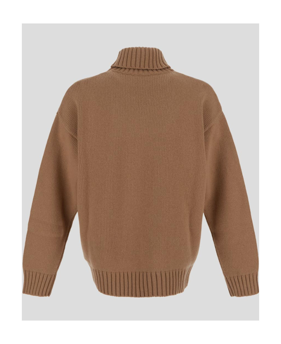 Dolce & Gabbana Roll-neck Virgin-wool Jumper In Brown