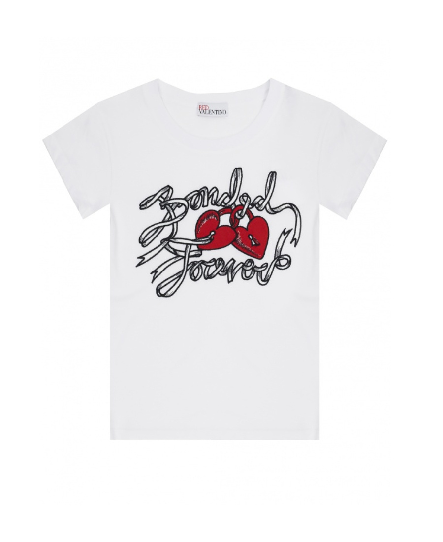 Red Valentino Bonded Forever T-shirt In White