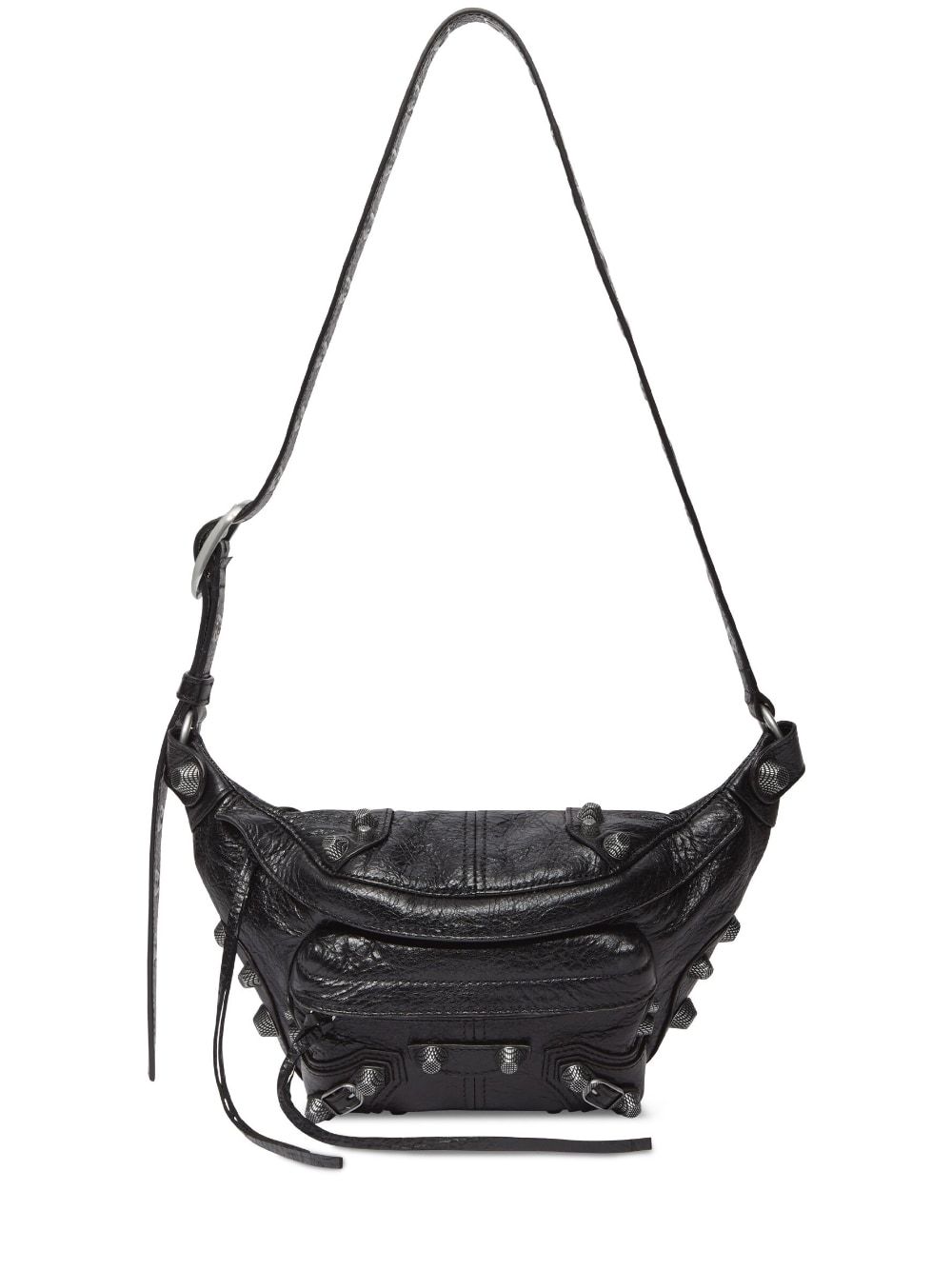 Balenciaga Black Le Cagole Studded Belt Bag In Black