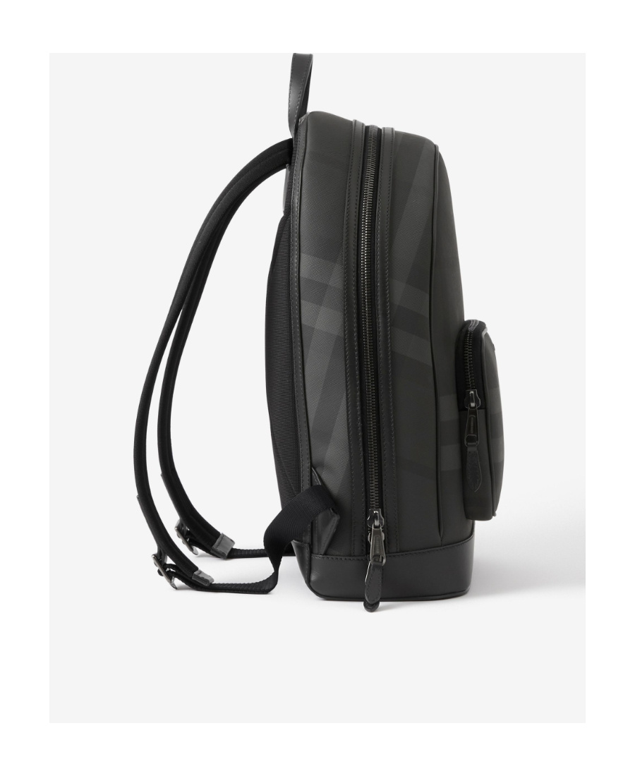 Burberry Check Small Backpack In Gray