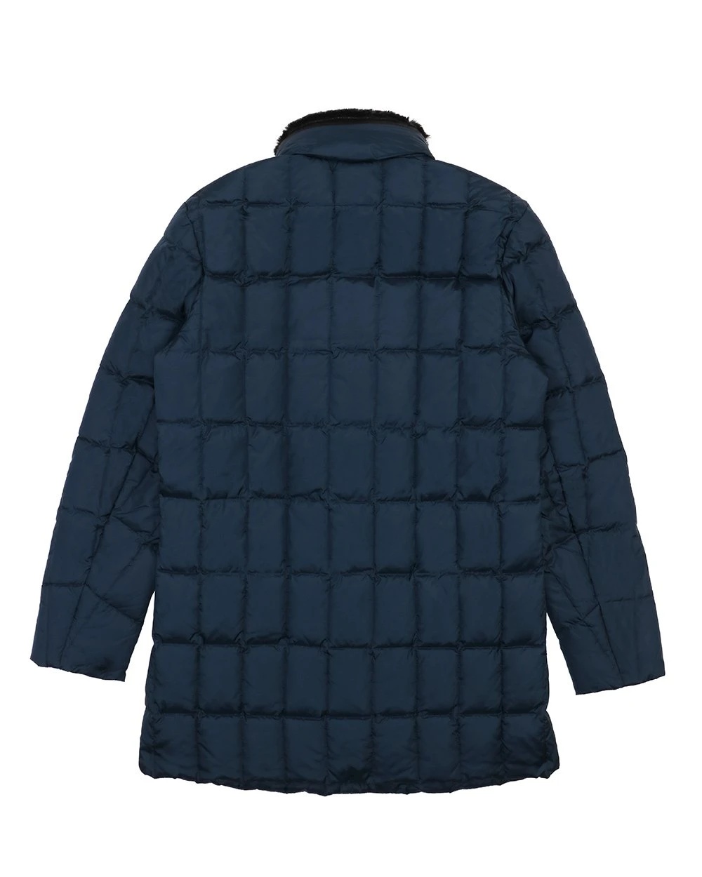 Armani Collezioni Medium And Long Style Plaid Down Jacket In Blue