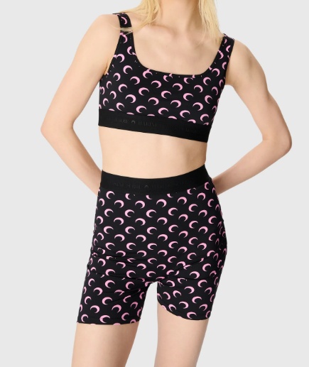 Marine Serre Moon Print Knitted Sports Vest In Black