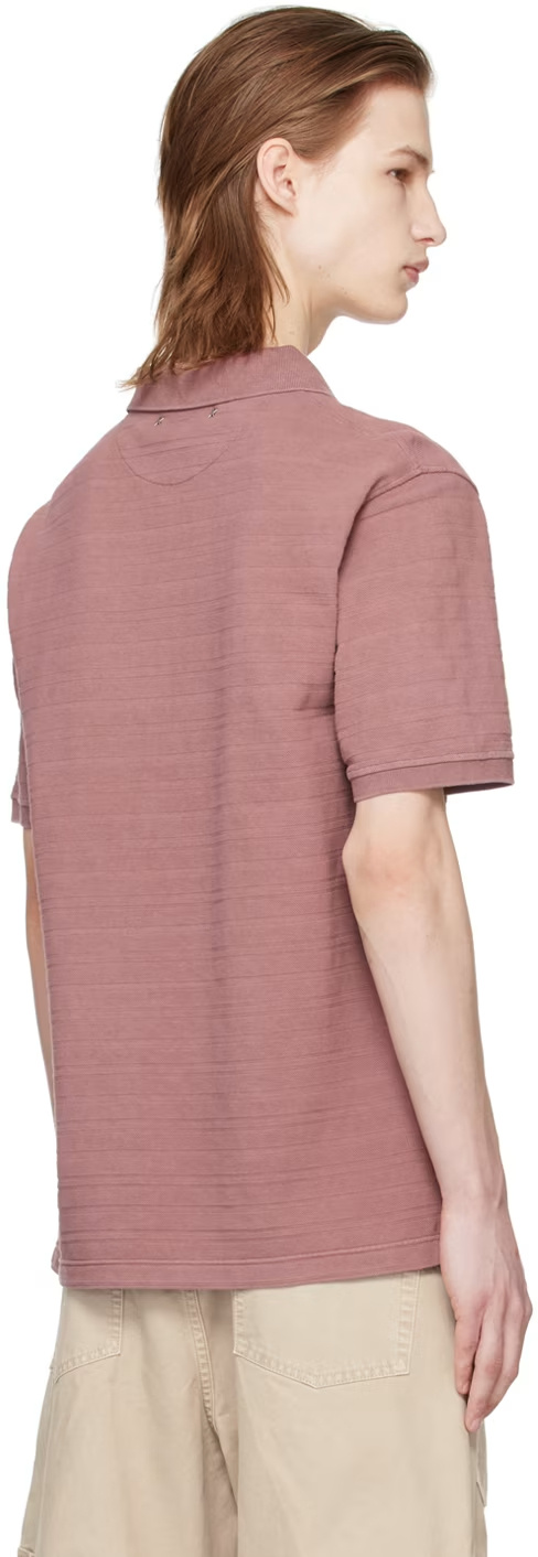 Golden Goose Pink Embroidered Polo In Pink