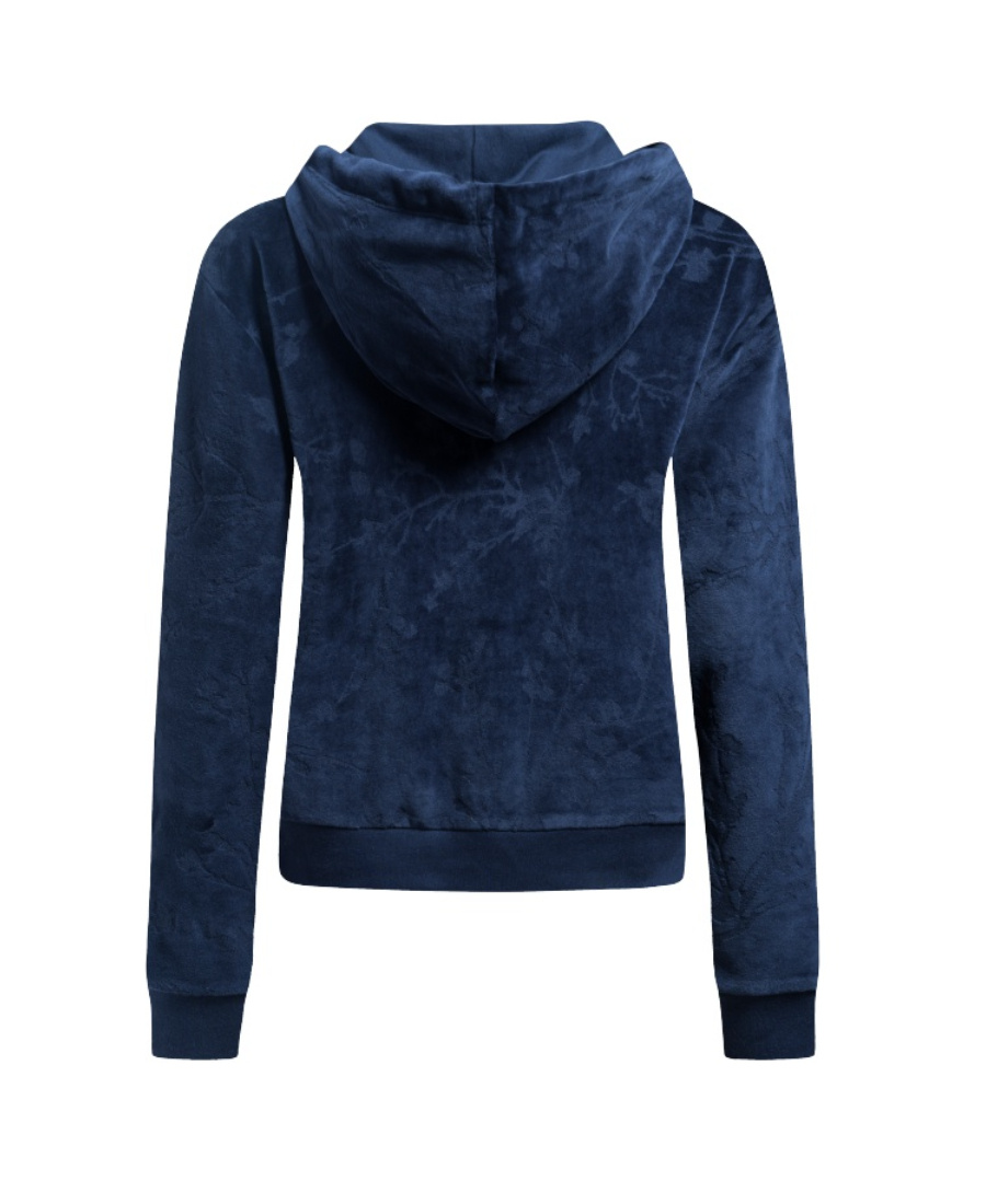 Ea7 Logo Hooded Sweater In Blue