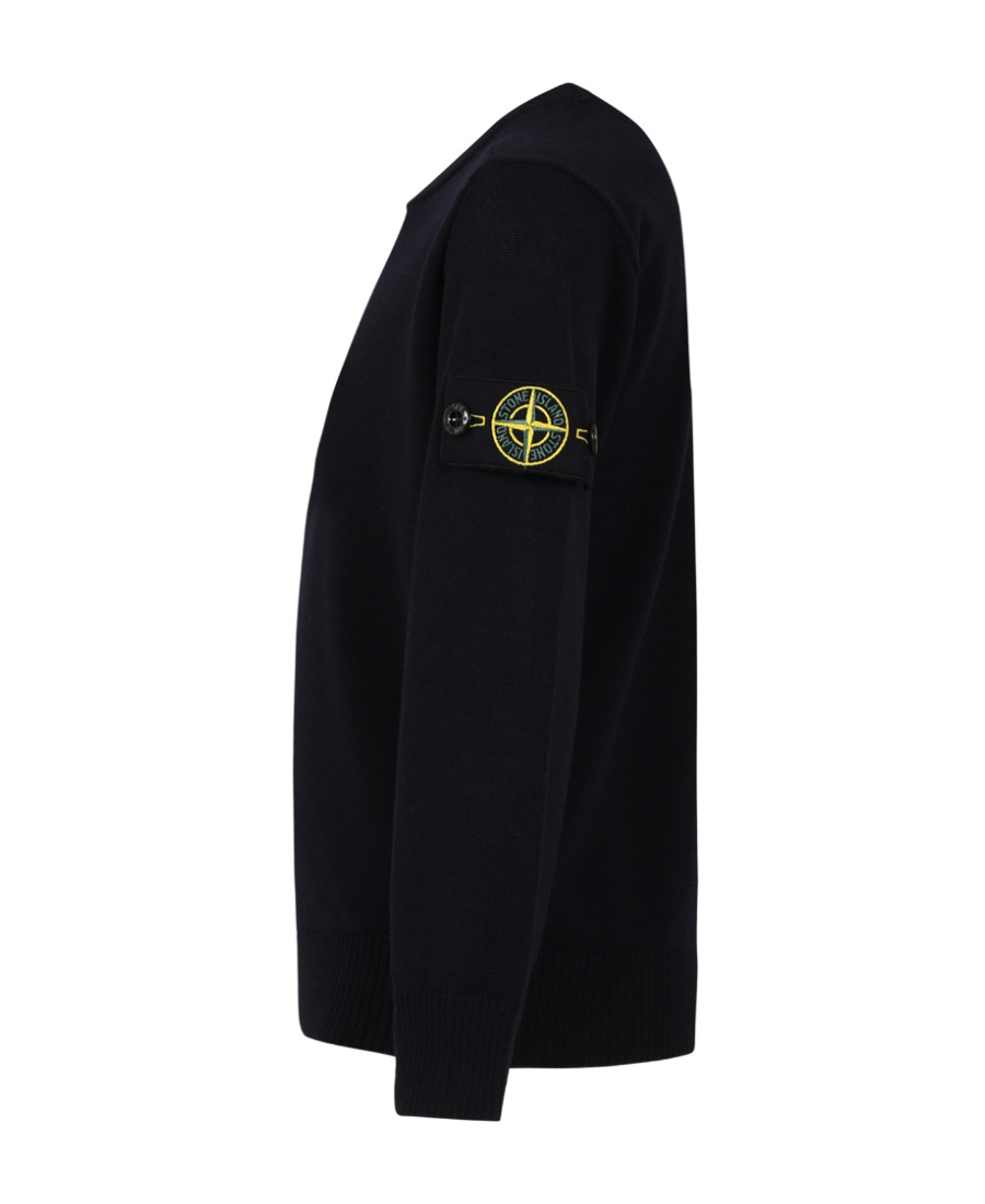 Stone Island Junior Compass-patch Crewneck Jumper In Blue