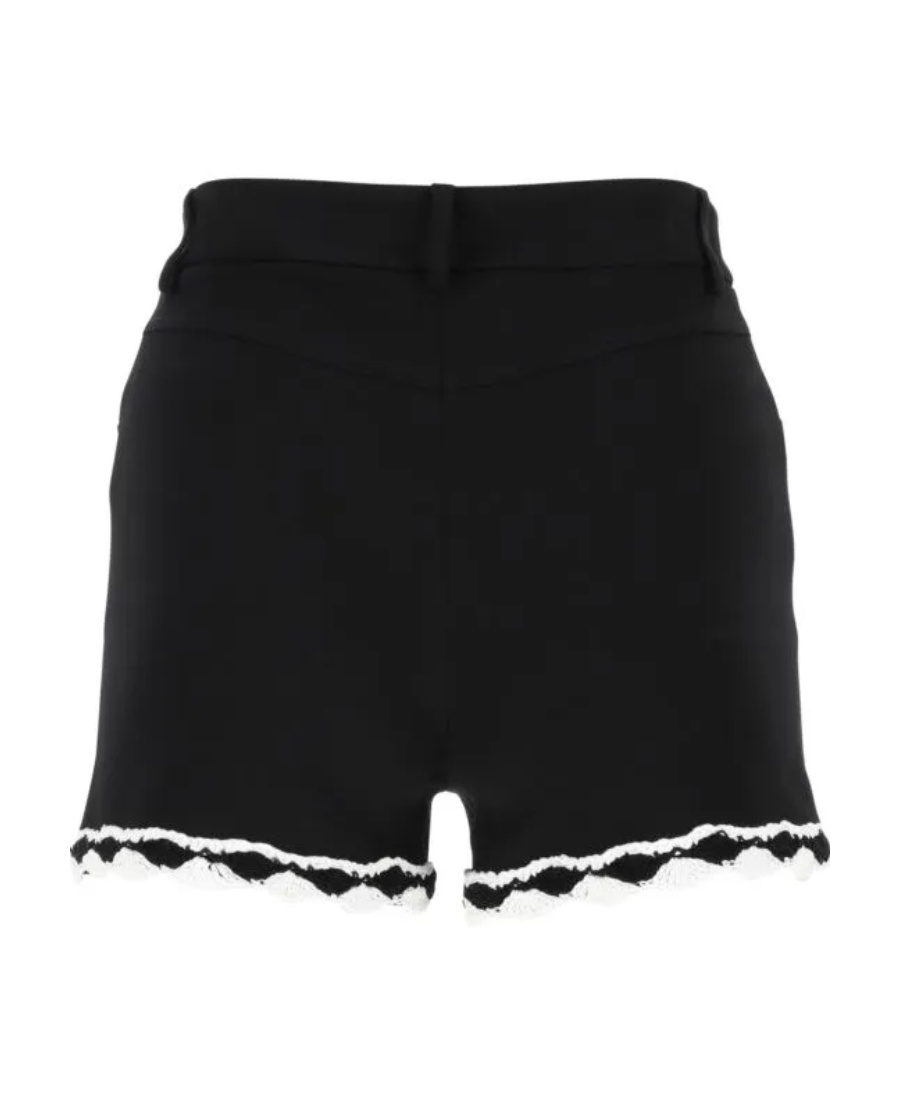 Moschino High-waist Lace-trim Buttoned Shorts In White