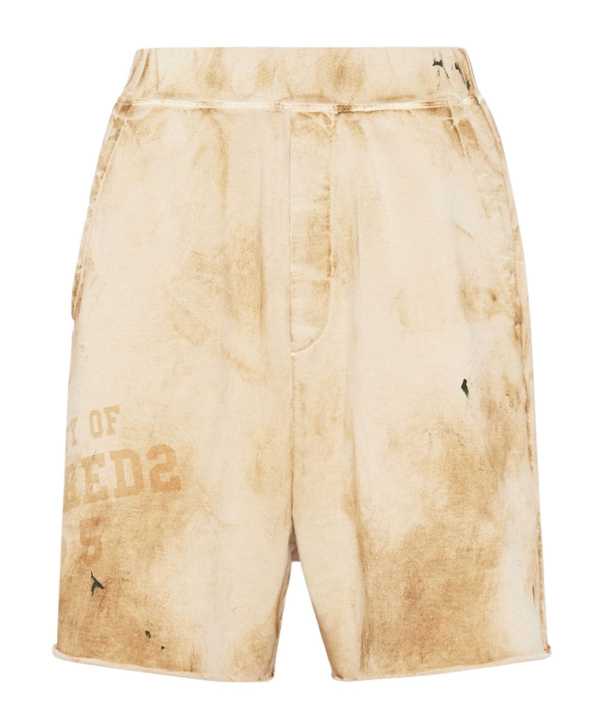 Dsquared2 Logo-print Distressed-effect Track Shorts In Nude