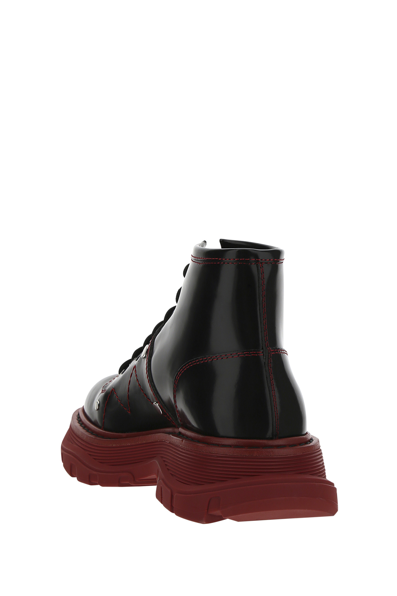 Alexander Mcqueen Tread Lace Up Boots In Black