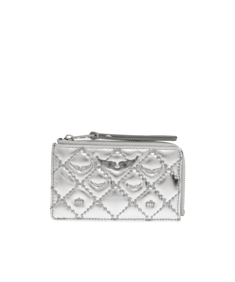 Zadig & Voltaire Diamond-pattern Wallet In Gray