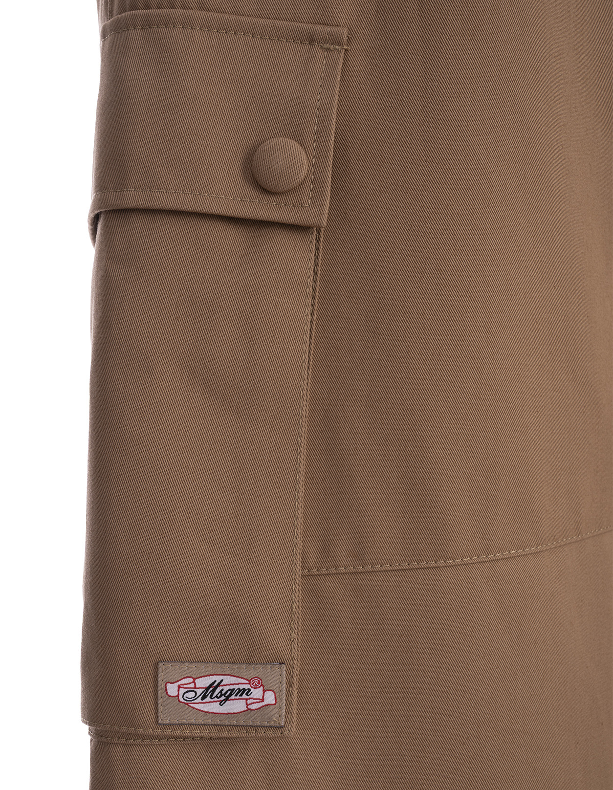 Msgm Drill Cargo Pants In Brown