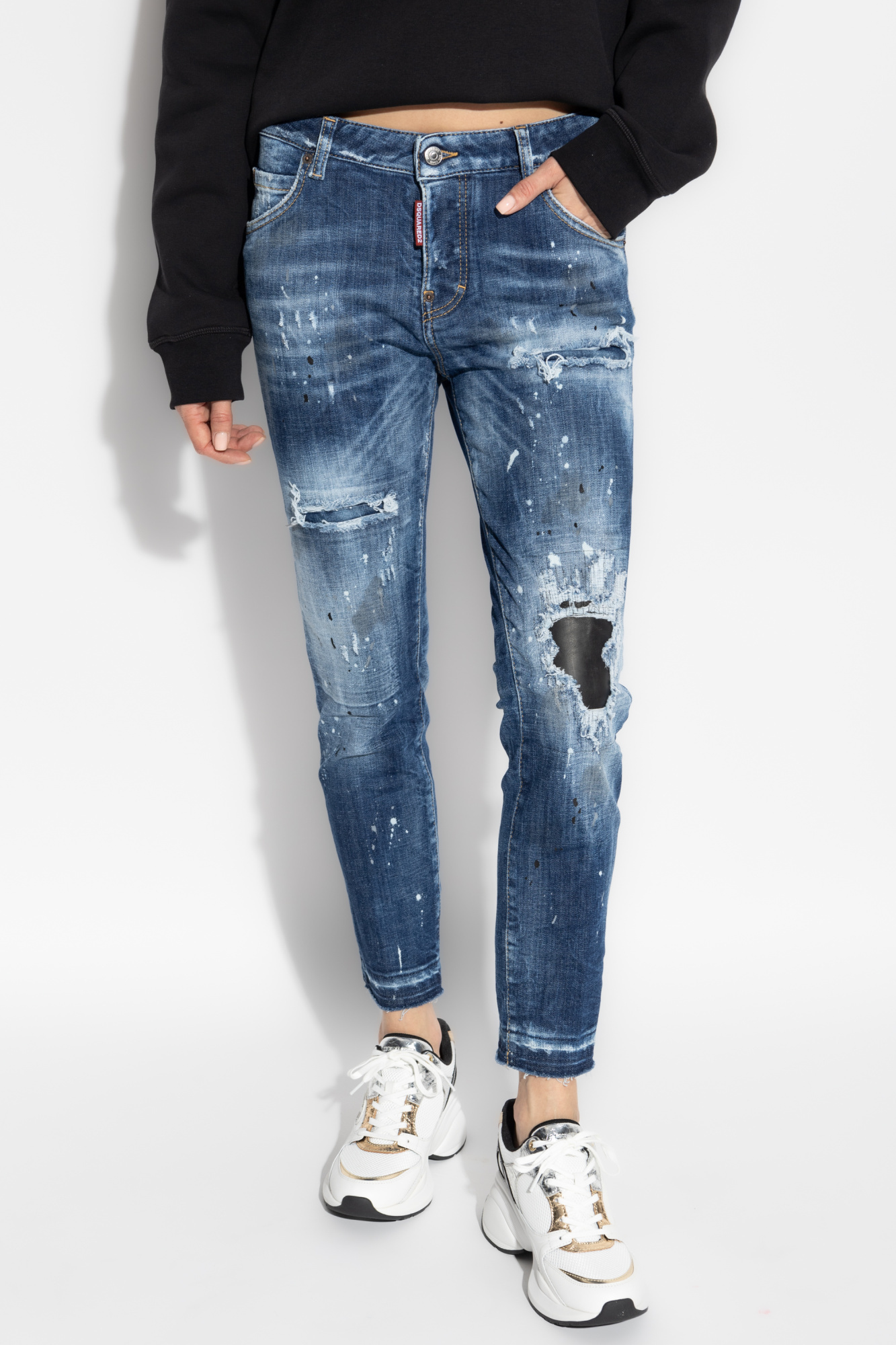 Dsquared2 Belt-loop Jeans In Blue