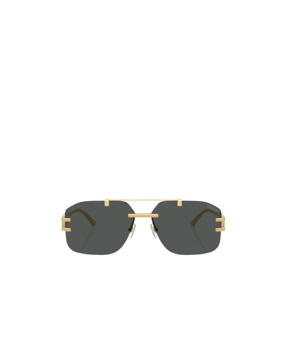 Versace 60mm Rectangular Sunglasses In Black