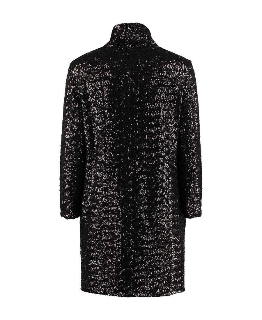 Shop Fabiana Filippi Sequin Embellished High-neck Mini Dress In Black