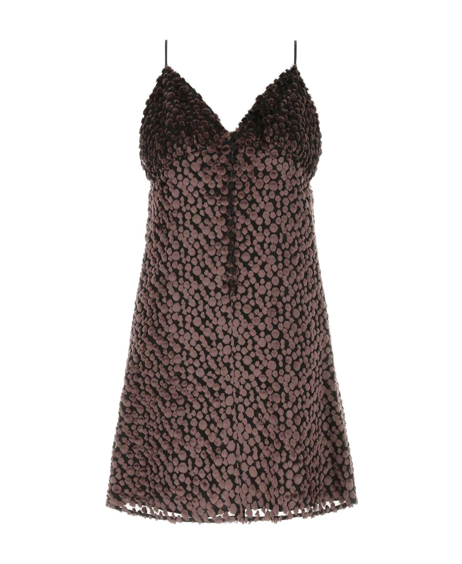 Saint Laurent Women's Two-tone Velvet Mini Dress | Size Fr 38f | 665640y5f69 Color 5242 In Black