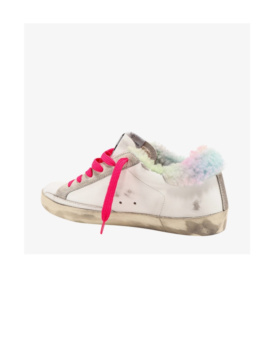 Golden Goose White Leather Sneaker In Nude
