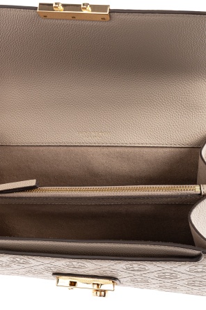 Tory Burch T Monogram Leather Shoulder Bag In Brown