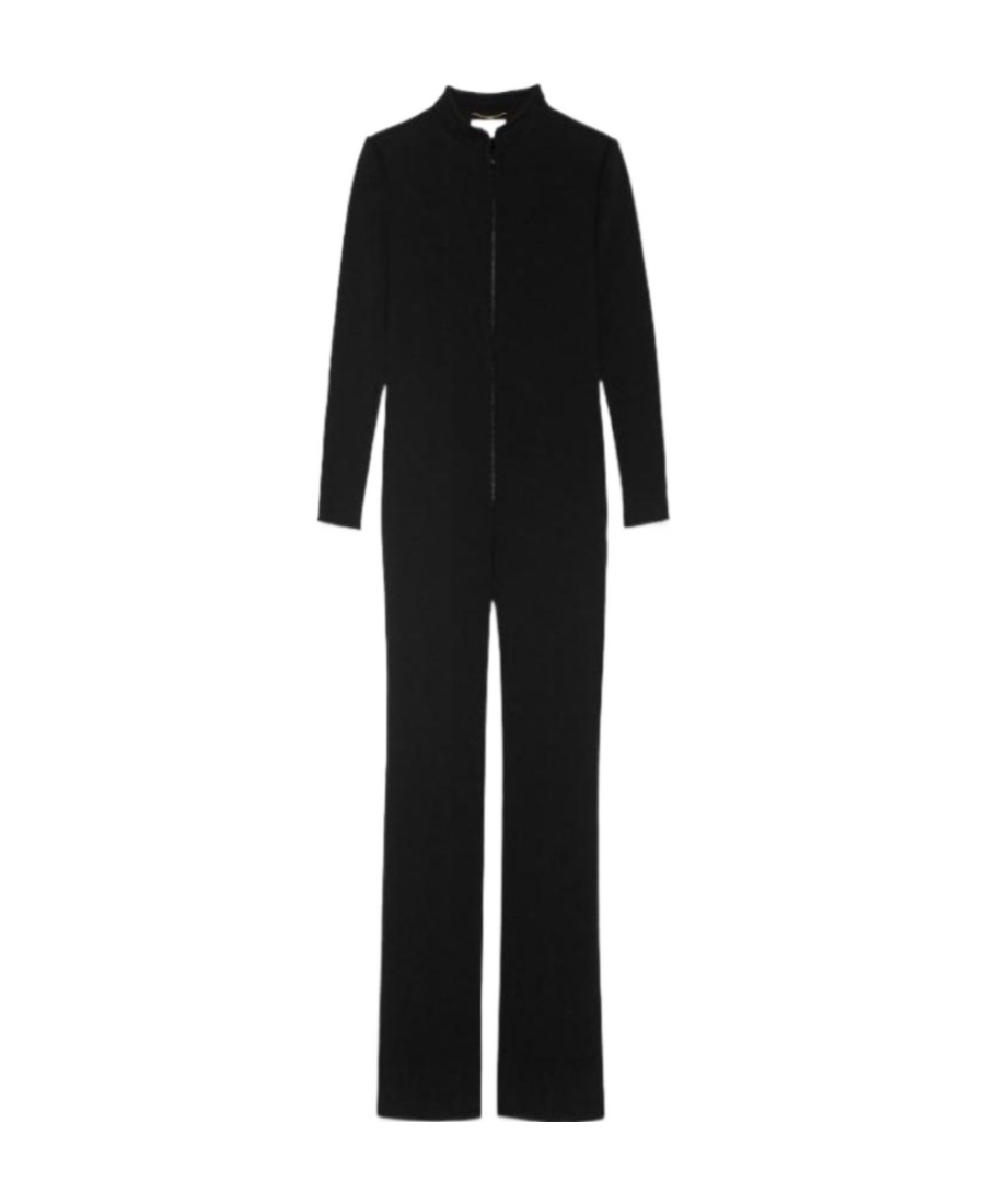 Saint Laurent High-neck Zipped Jumpsuit In Black