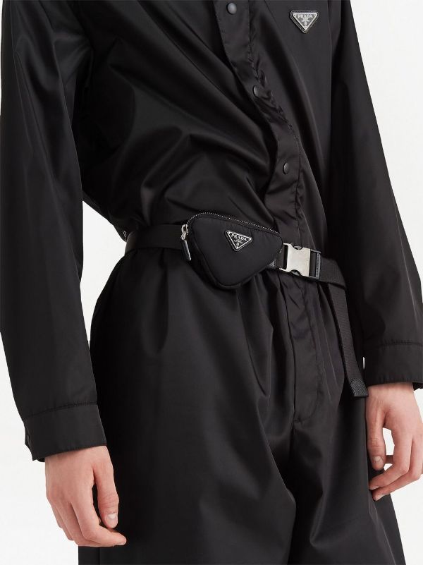 Prada Triangle Belt Mini Bag In Black