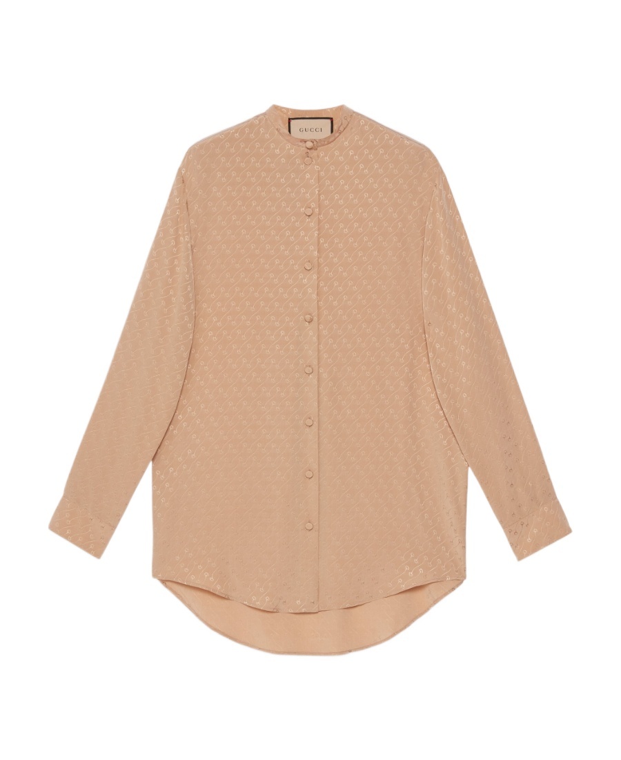 GUCCI HORSEBIT-EMBROIDERED LONG-SLEEVE SHIRT