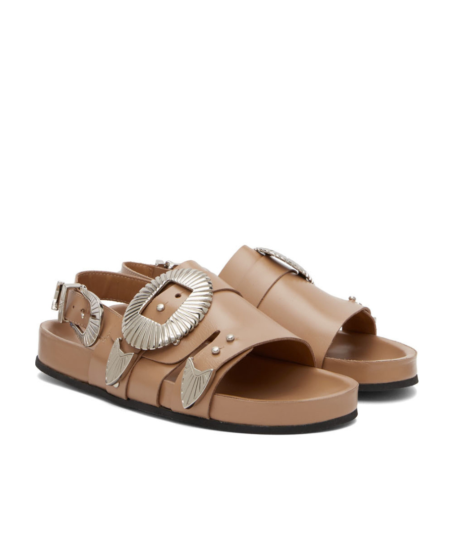 Toga Ssense Exclusive Beige Hardware Sandals In Brown