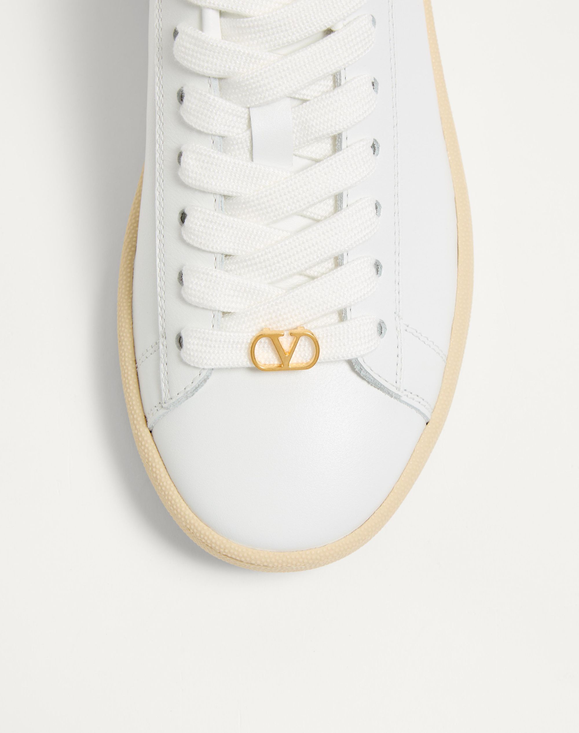 Valentino Royco Leather Sneakers In White