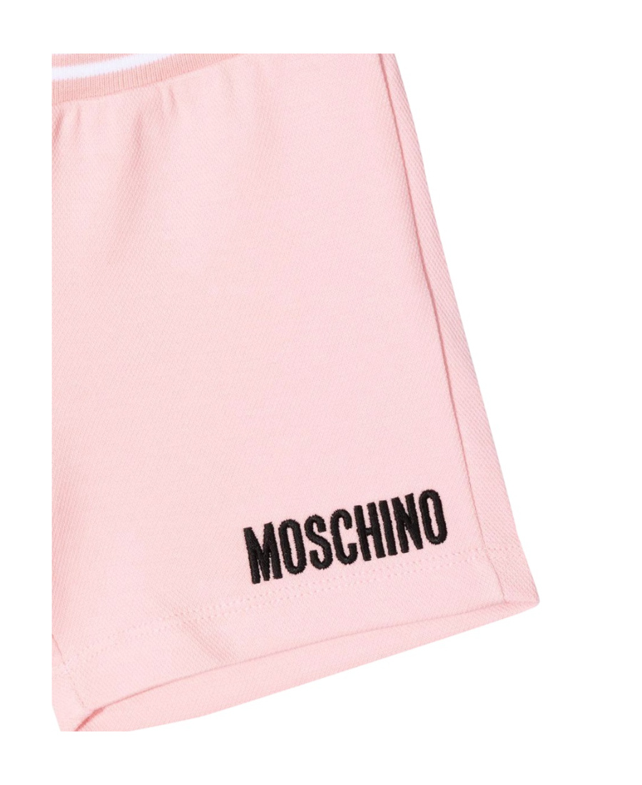Moschino Logo-embroidered Teddy Shorts In Pink