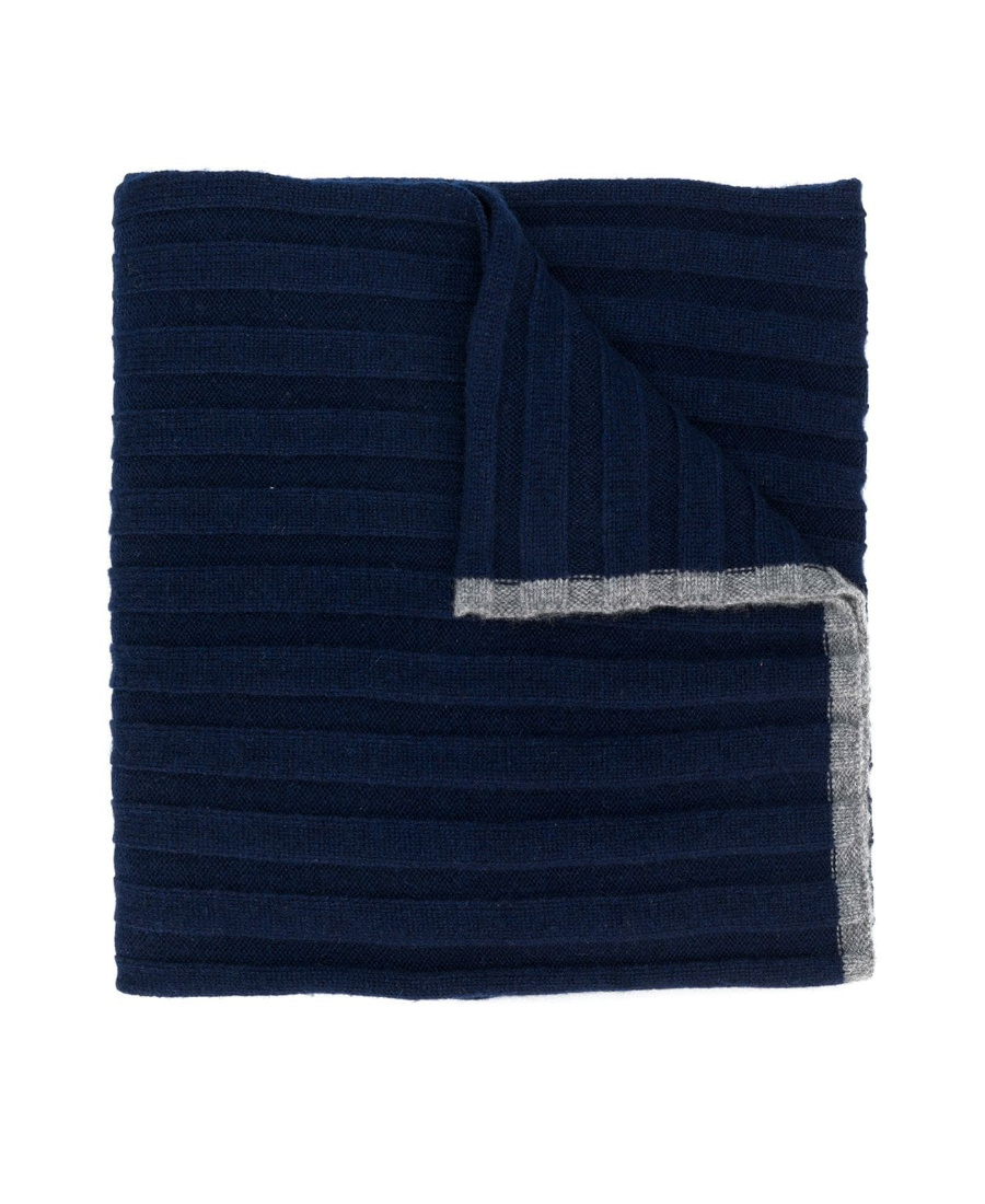 Brunello Cucinelli Wide Rib Scarf In Gray
