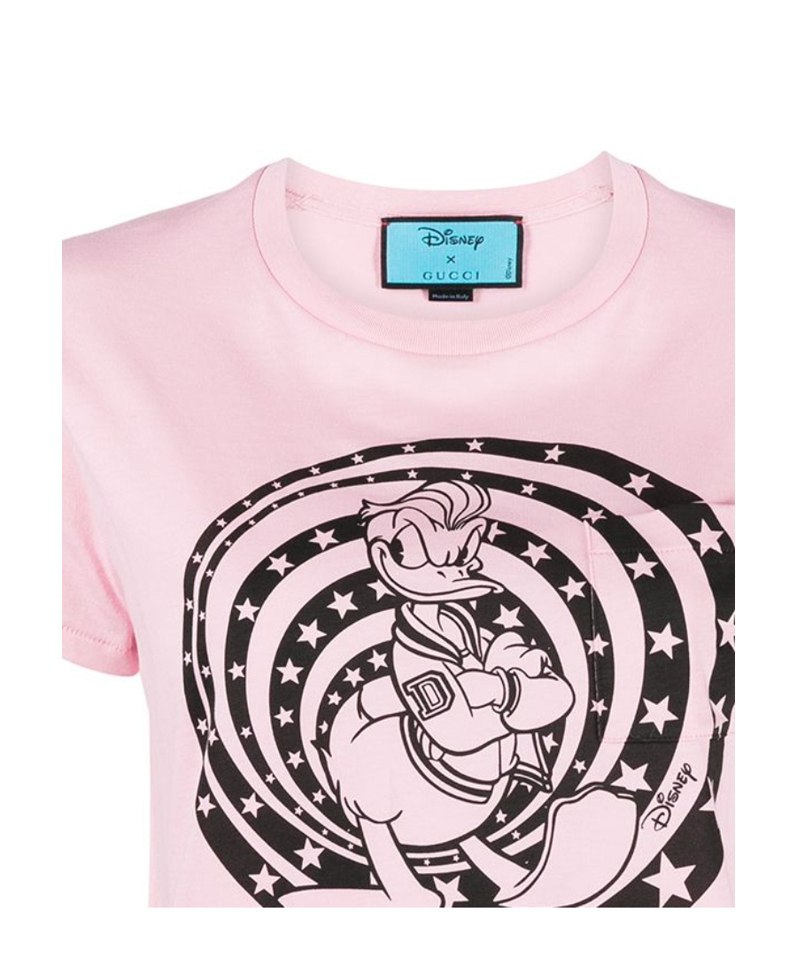 Gucci X Disney Donald Duck Cotton T-shirt In Pink
