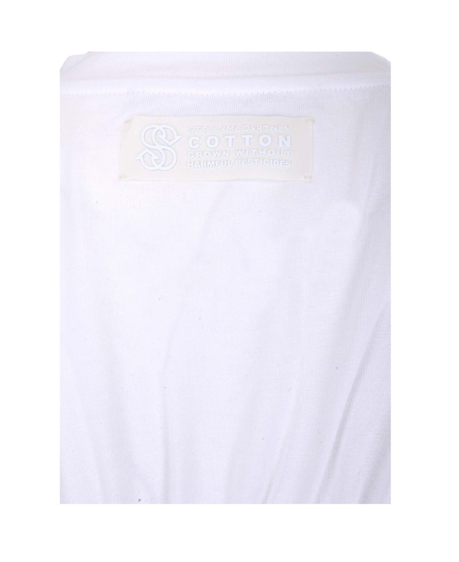 Stella Mccartney Shirred Cotton Top In White