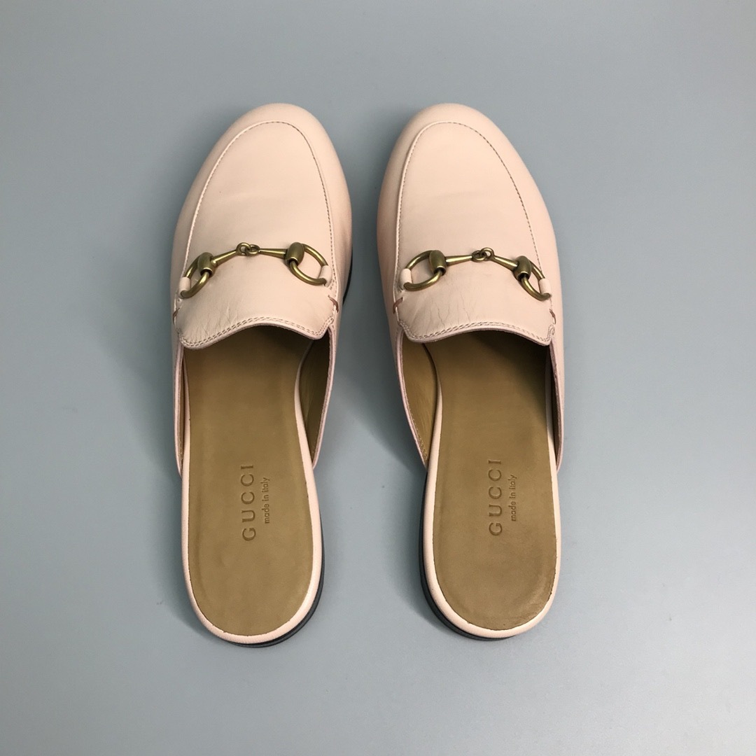 Gucci Princetown Loafer Mule In White Leather