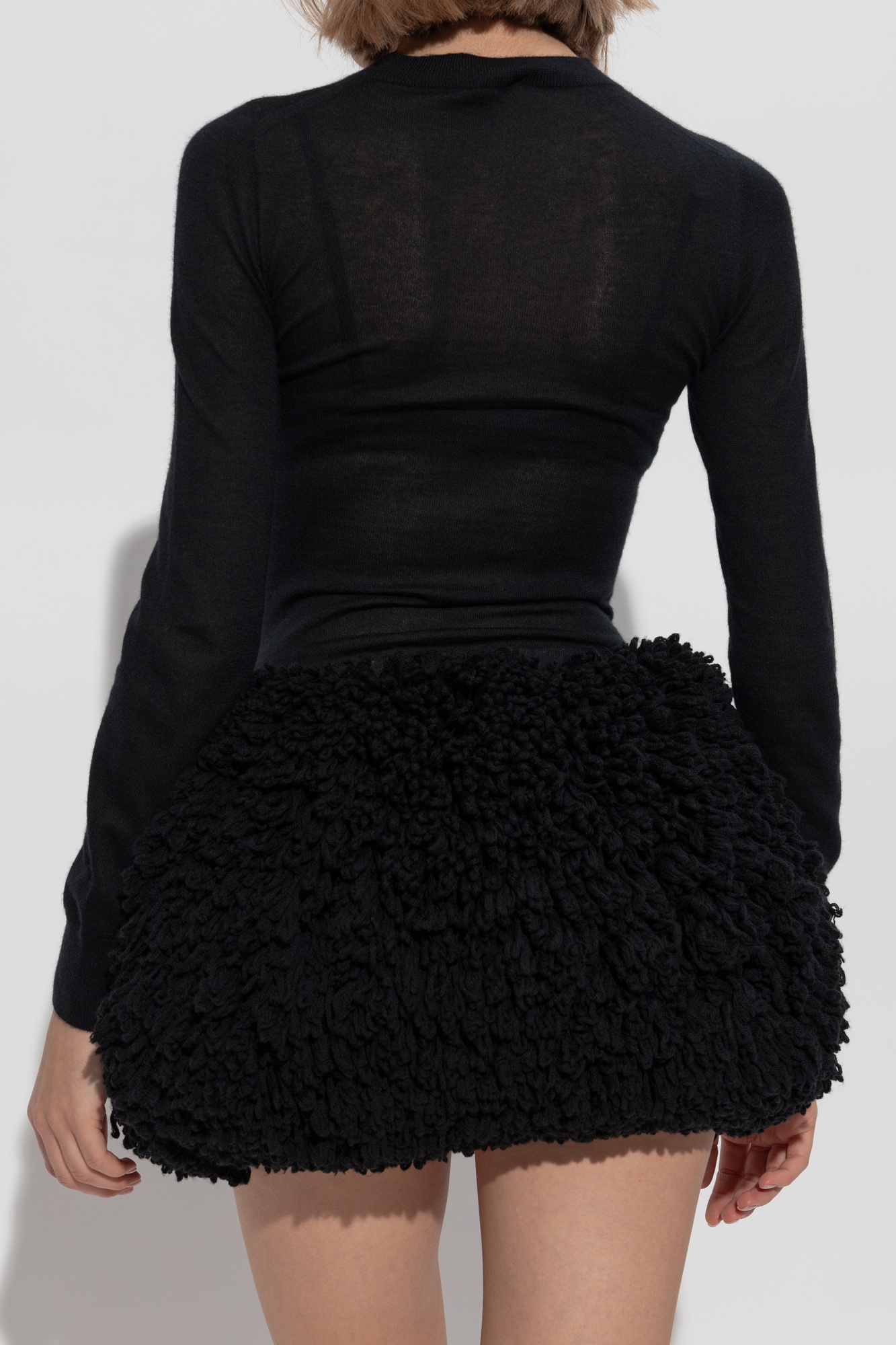 Alaïa Round-collar And Long-sleeved Jumpsuit In Black