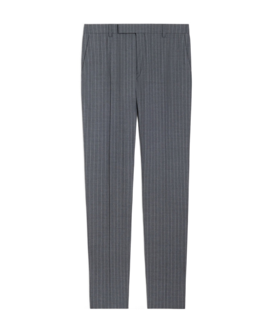 Celine Striped Casual Pants In Gray