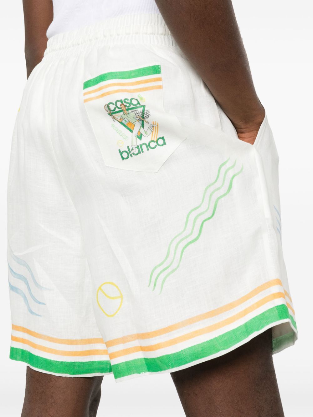Casablanca Le Jeu De Ping Pong Shorts In White