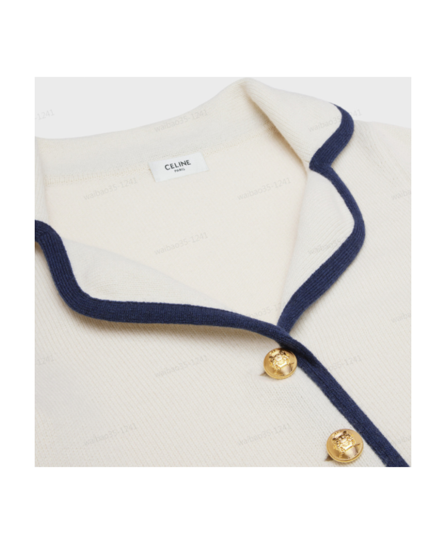 Celine V-neck Cardigan Jacket In White