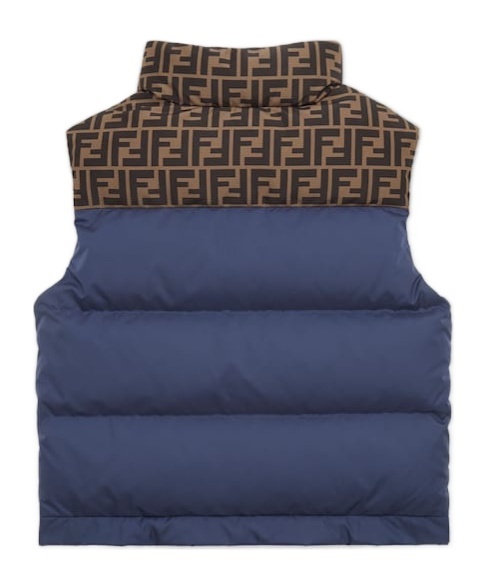 Fendi Kids Ff Logo Detailed Padded Gilet In Blue