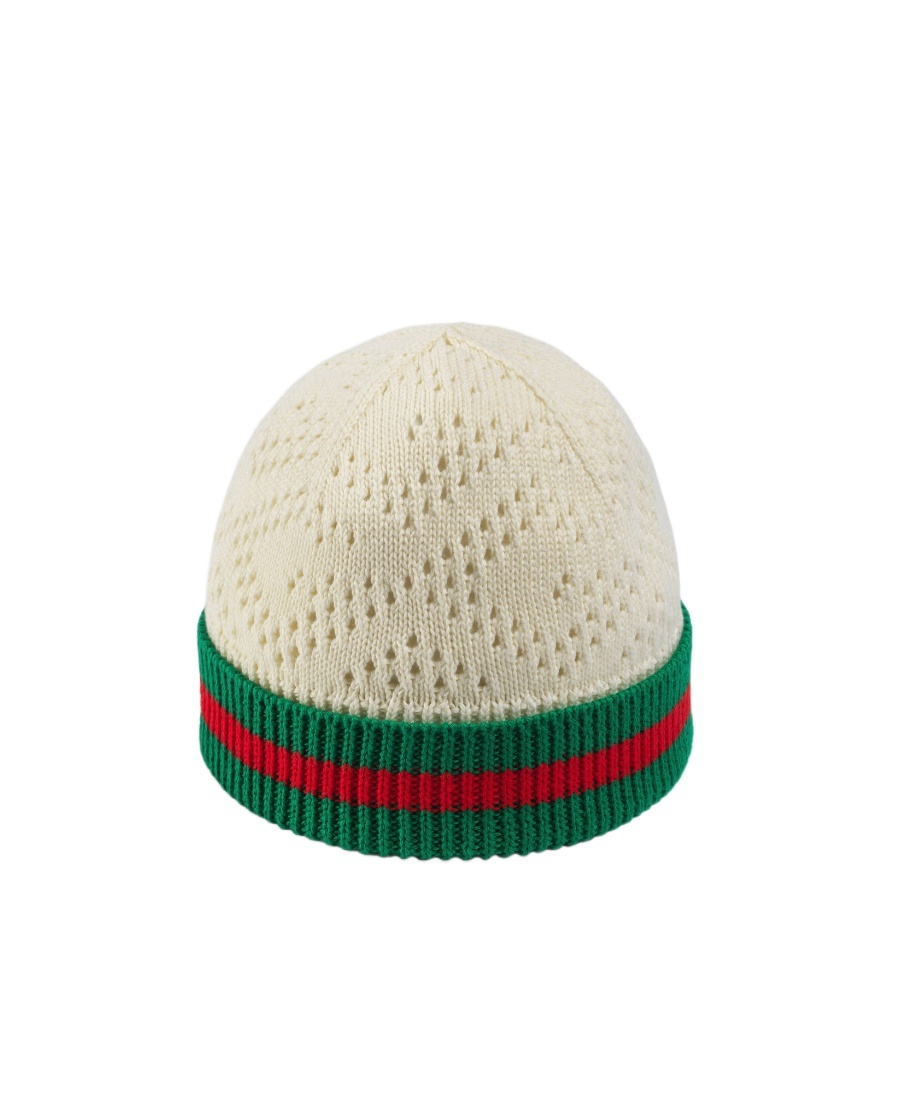 Gucci Square G Cotton Beanie In Nude