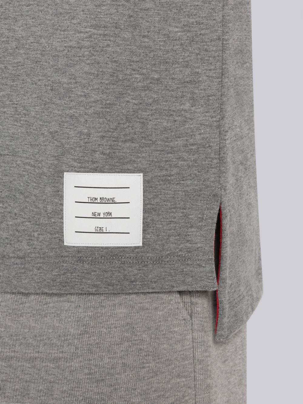 Thom Browne Anchor-embroidered Cotton T-shirt In Gray