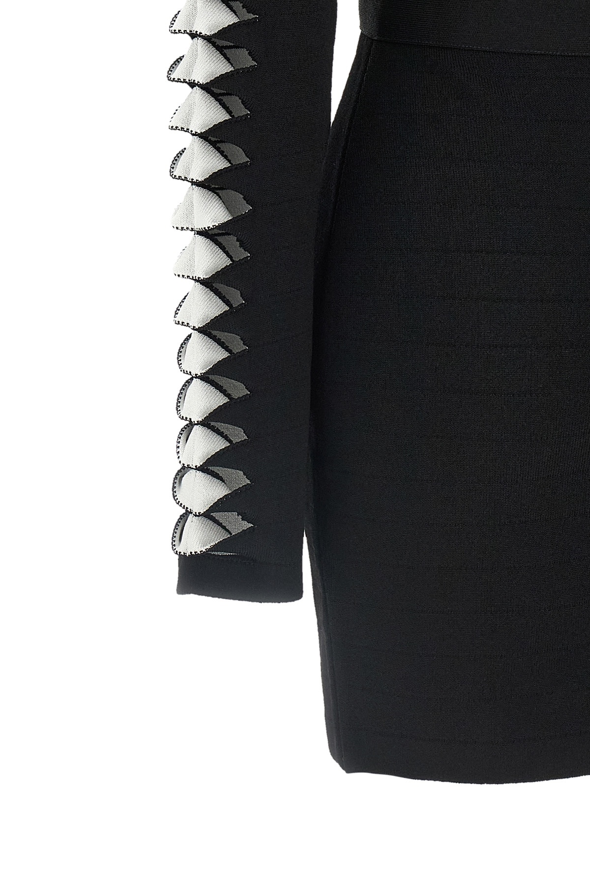 Balmain V-neckline Dress With Fitted Waist And Sleeves In Multi