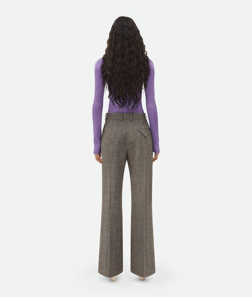 Bottega Veneta Mélange Tailored Flared Trousers In Green