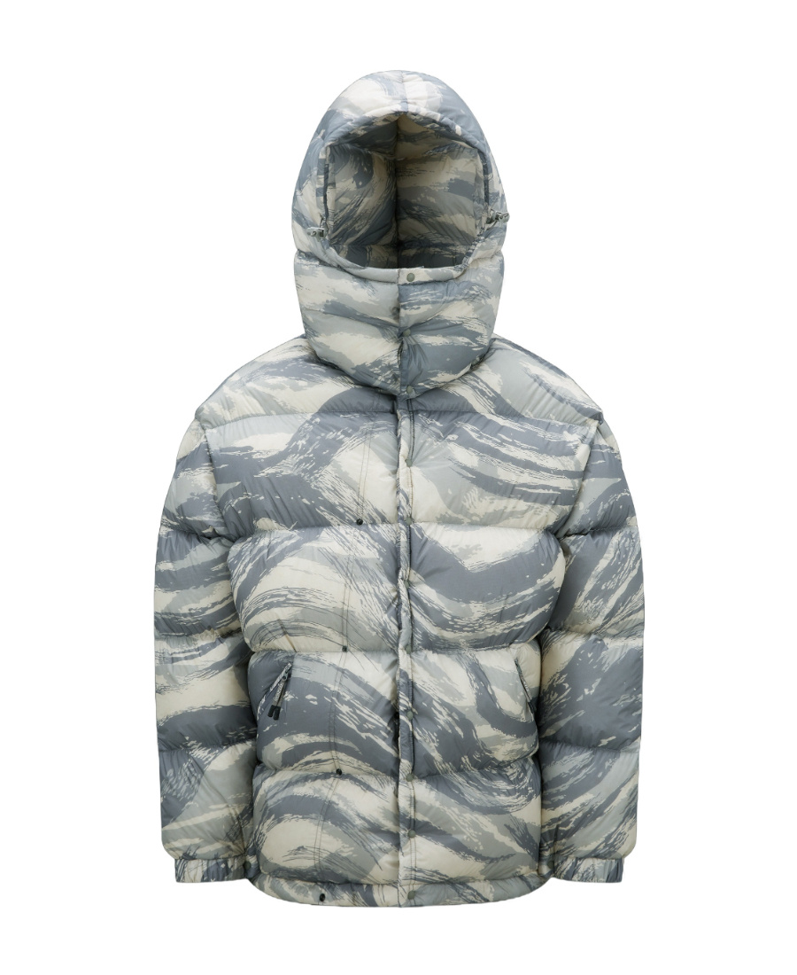 Moncler Hooded Down Jacket In Gray