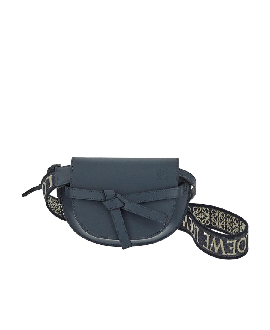 Loewe Mini Puzzle Leather Shoulder Bag In Blue