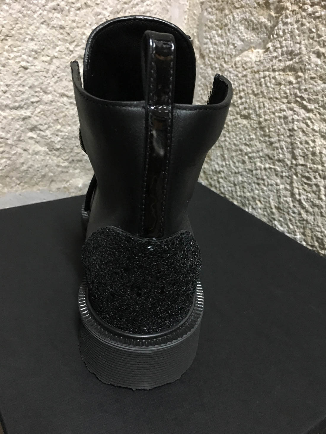 Giuseppe Zanotti Kat Glitter Panel Boots In Black