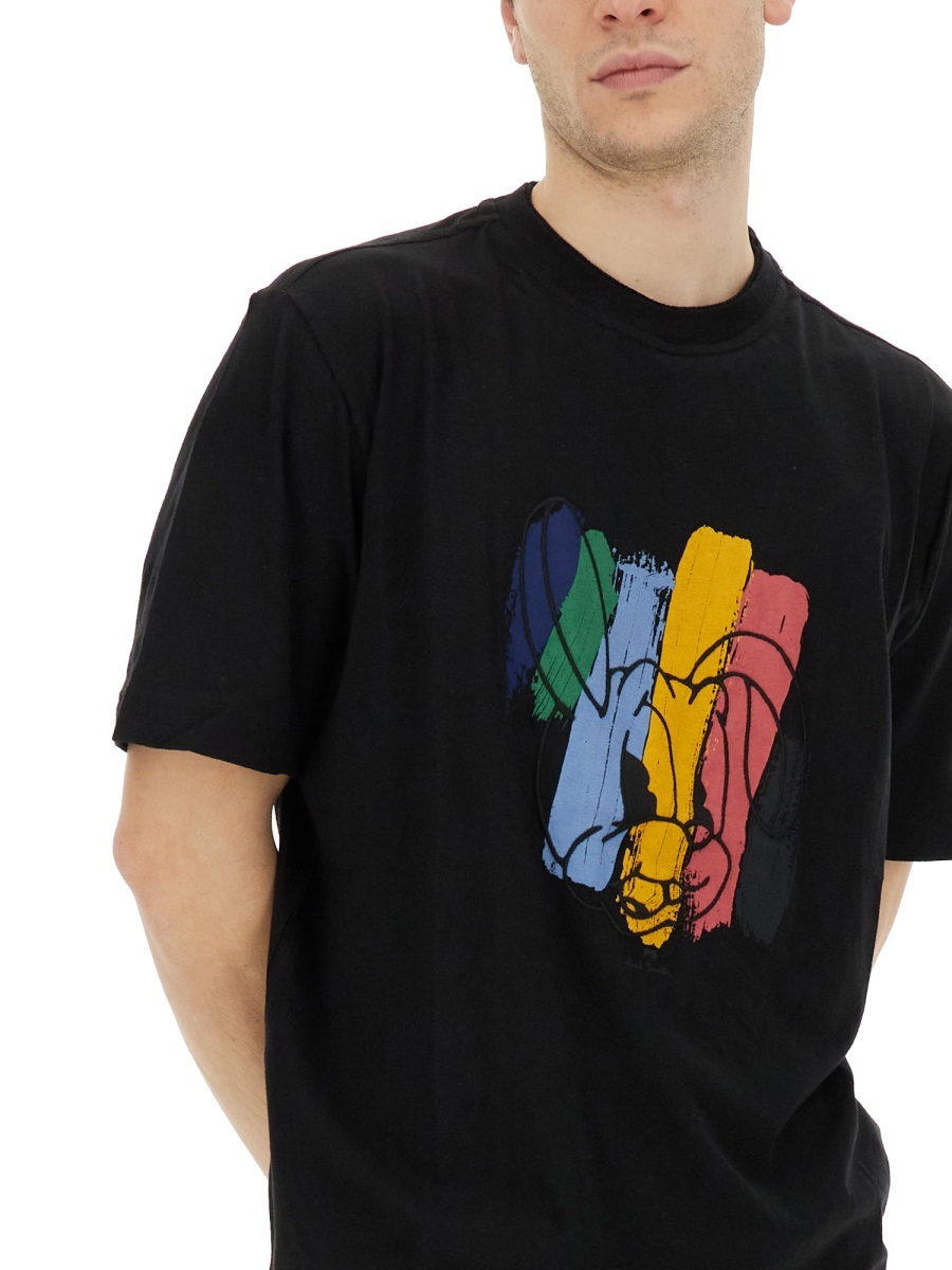 Ps By Paul Smith Ps Paul Smith Mens Reg Fit Ss Tshirt Rabbit Clothing In Black
