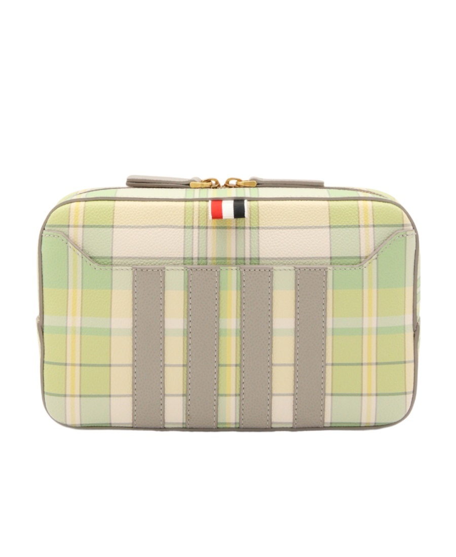 Thom Browne Plaid-check Print Belt Bag In Nude