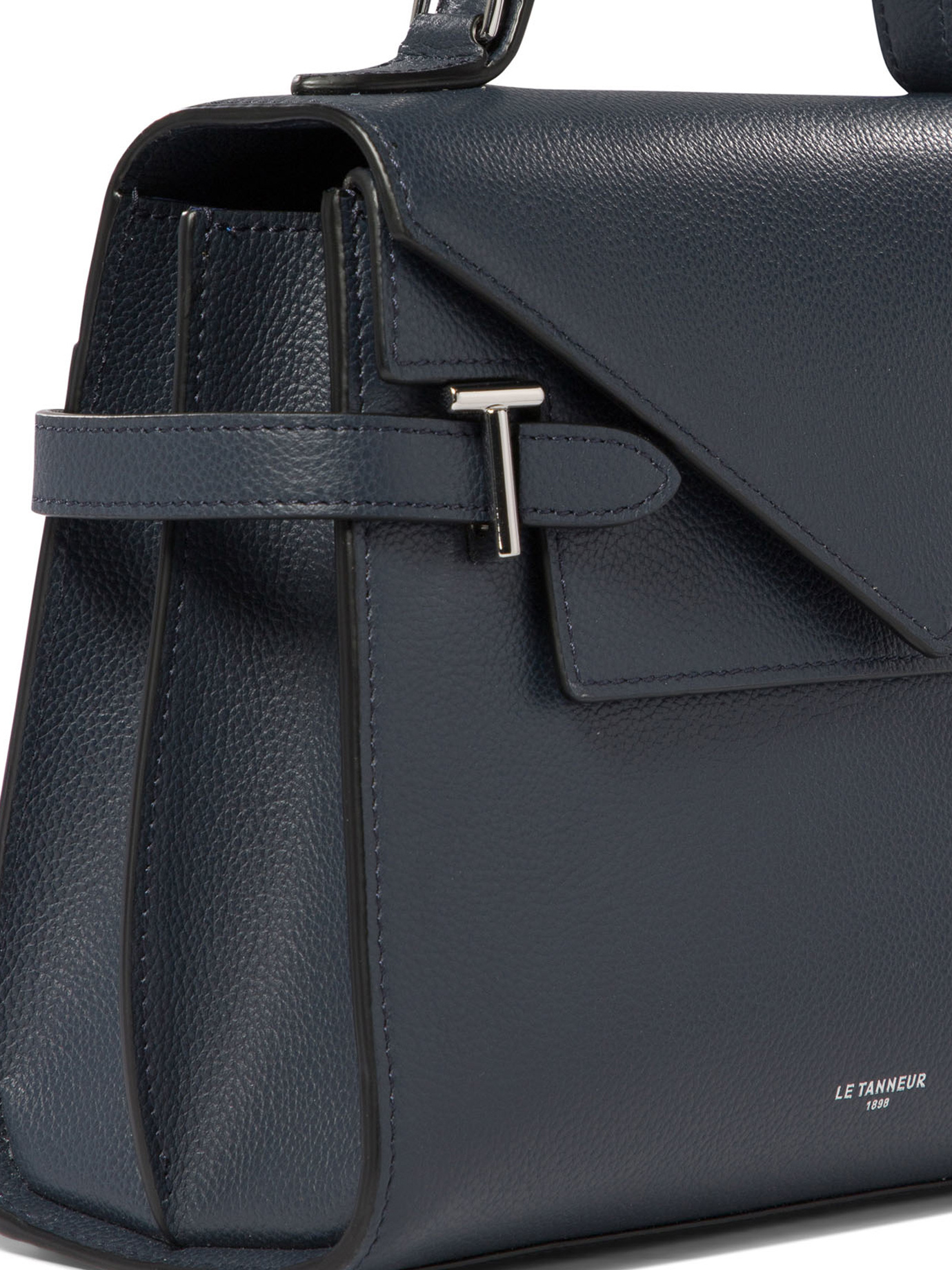 Le Tanneur Medium Grained Leather Double Flap Tote
