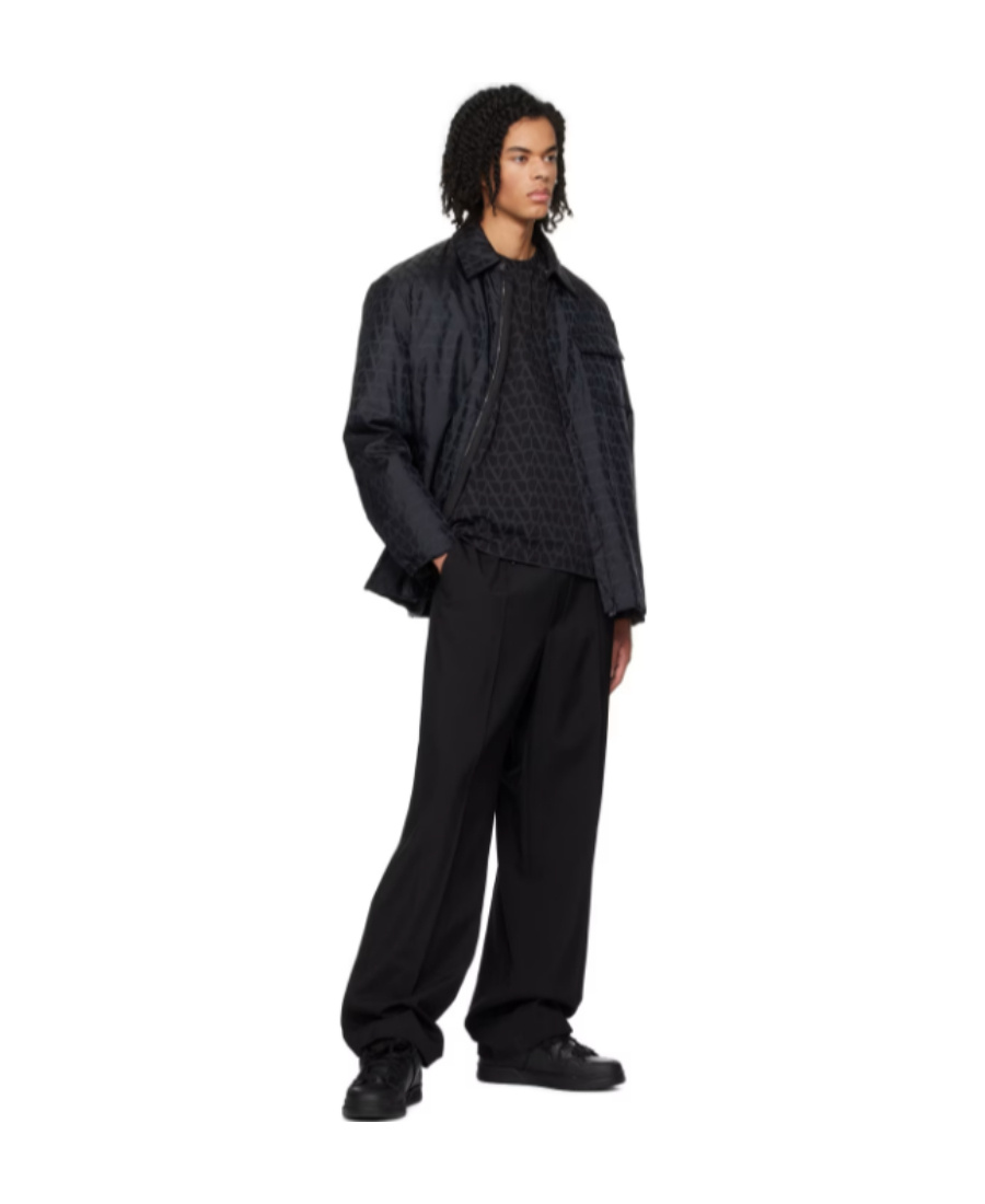 Valentino Black Toile Iconographe Reversible Shirt In Black