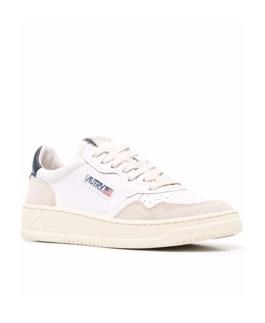 Autry Leather Sneakers With Contrast Heel Tab In White