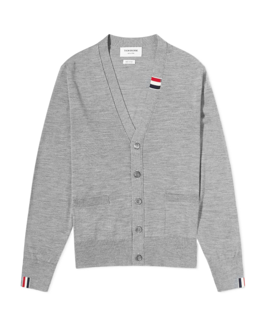 Thom Browne Wool Cardigan In Gray